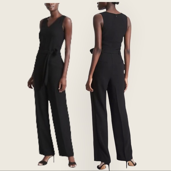 Banana Republic Pants - Banana Republic Black Tie Waist Sleeveless Jumpsuit - Size 6